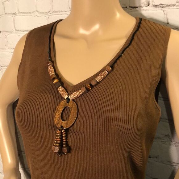 Ruby Rd Stretchy Tank Top Beaded Collar Jrs B2G1 - Picture 4 of 8